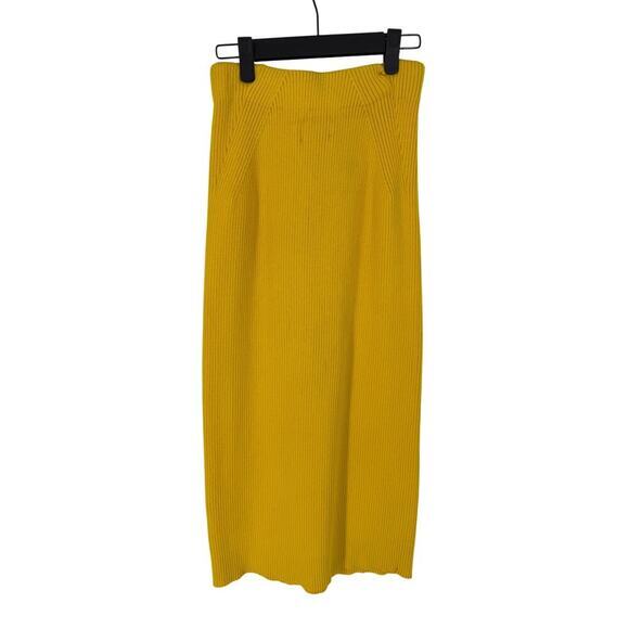 Mara‎ Hoffman Yellow Knit Alessia Midi Skirt - Picture 2 of 3